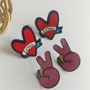 Love and Peace Sign  Earrings